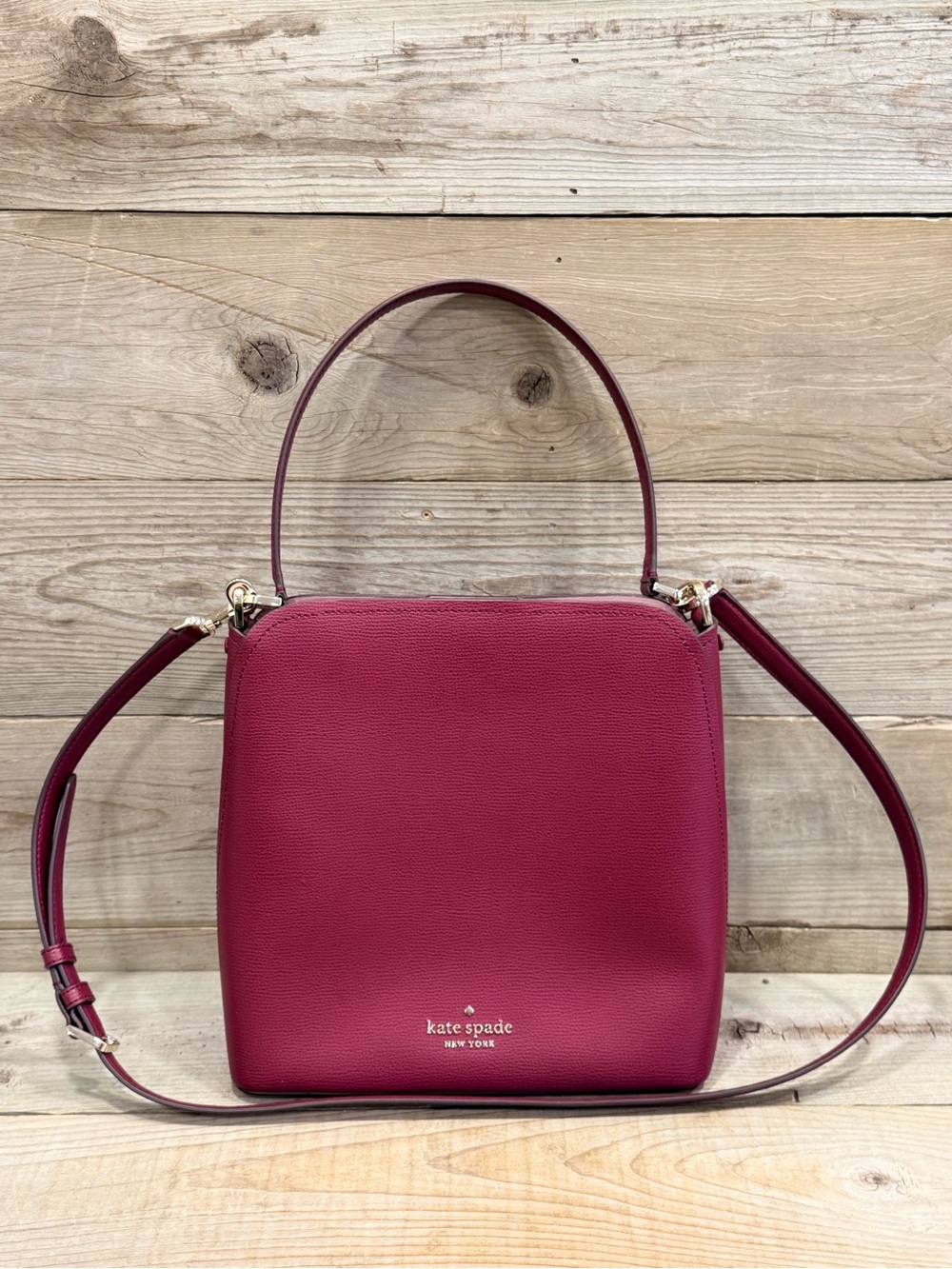 kate spade blackberry leather shoulder bag with top handle and crossbody